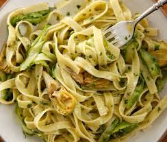 Tallarines con alcachofas, Tallarines alcachofas receta, Tallarines alcachofas recetario