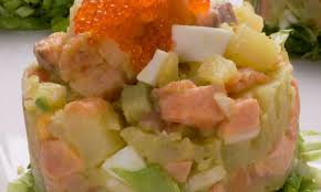elaborar Papa Salmón, guiso Papa Salmón,pasos Ensalada Salmón